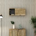 Ver imagem 4 de Armário Aéreo com Nicho e Porta Basculante 35x80x35cm Wlnp80 Carvalho - Preto