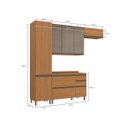 Ver imagem 2 de Cozinha Completa Modulada 7 Peças 2,50m com Pés Maxxi Canela Kappesberg