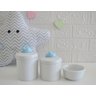 Kit Higiene Porcelana Baby Maternidade + Potes + Molhadeira - K015 Nuvem Azul - 1