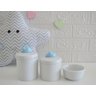 Kit Higiene Porcelana Baby Maternidade + Potes + Molhadeira - K015 Nuvem Azul - 1