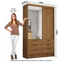 Ver imagem 4 de Guarda Roupa Casal Modulado Sevilha 4 e 2 Portas 8 Gavetas Plus com Cama Casal Carioca Móveis