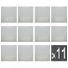 Pastilhas de Vidro Branca Cristal Brilhante Kit 11 Unidades Cozinha Banheiro Piscina 30x30cm - 1