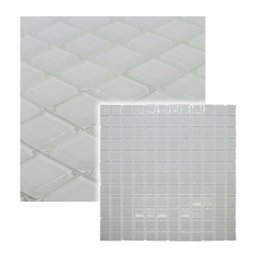 Pastilhas de Vidro Branca Cristal Brilhante Kit 11 Unidades Cozinha Banheiro Piscina 30x30cm - 2