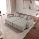 Ver imagem 2 de Sofá Cama Jupiter 3 Lugares Retrátil Reclinável 2,30m Boucle com Molas Ensacadas