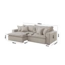 Ver imagem 3 de Sofá Cama Jupiter 3 Lugares Retrátil Reclinável 2,30m Boucle com Molas Ensacadas