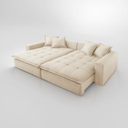 Sofá Cama Jupiter 3 Lugares Retrátil Reclinável 2,30m Boucle com Molas Ensacadas - 6