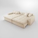 Ver imagem 6 de Sofá Cama Jupiter 3 Lugares Retrátil Reclinável 2,30m Boucle com Molas Ensacadas Branco Cru
