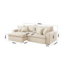 Ver imagem 3 de Sofá Cama Jupiter 3 Lugares Retrátil Reclinável 2,30m Boucle com Molas Ensacadas Branco Cru