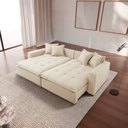 Ver imagem 2 de Sofá Cama Jupiter 3 Lugares Retrátil Reclinável 2,30m Boucle com Molas Ensacadas