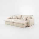 Ver imagem 4 de Sofá Cama Jupiter 3 Lugares Retrátil Reclinável 2,30m Boucle com Molas Ensacadas Branco Cru