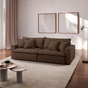 Sofá Cama Jupiter 3 Lugares Retrátil Reclinável 2,30m Veludo com Molas Ensacadas