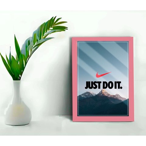 Quadro Decorativo Frase Mountain Loja Escritório+vidro 33x25:rosa