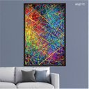 Ver imagem 1 de Quadro Decorativo - Arte Abstrata Linhas Coloridas Abg015 Vidro com Impressão Uv - 80x60cm