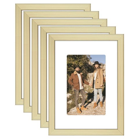Kit 5 Porta Retrato 21x15 Quadro com Paspatur Fotos 15x10
