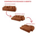 Ver imagem 6 de Sofá Cama Jupiter 3 Lugares Retrátil Reclinável 2,30m Veludo com Molas Ensacadas Marrom Terracota
