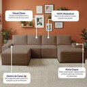 Ver imagem 4 de Sofá Modular Evo de 4 Lugares com Apoio Chaise Dir Evo. Four 3,40m Boost Tech em Velourê Cama