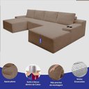 Ver imagem 3 de Sofá Modular Evo de 4 Lugares com Apoio Chaise Dir Evo. Four 3,40m Boost Tech em Velourê Cama