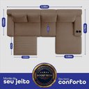 Ver imagem 2 de Sofá Modular Evo de 4 Lugares com Apoio Chaise Dir Evo. Four 3,40m Boost Tech em Velourê Cama