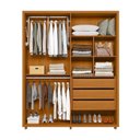 Ver imagem 3 de Guarda-Roupa Casal 4 Portas 3 Gavetas com 2 Espelhos Greco 187cm MDF Cinamomo/Off White Quarto
