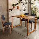 Ver imagem 2 de Mesa De Jantar Industrial Aço 4 Lugares 1,20x0,80 Klm Store Cobre Imbúia