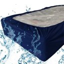 Ver imagem 4 de Capa Protetora Impermeável Colchão Lençol Elástico Solteiro 88x188x20cm - Azul Marinho