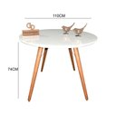Ver imagem 3 de Mesa Jantar Pés Palitos Tampo Redondo Vidro Laqueado 110cm Branco