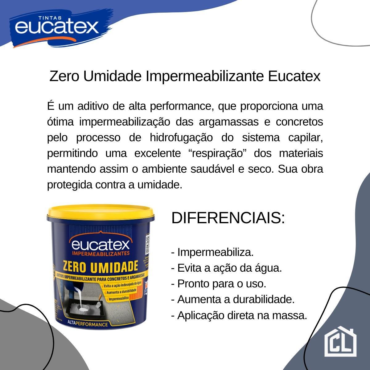 Aditivo Zero Umidade 3,6l Impermeabiliza Concretos Argamassa - 3