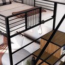 Ver imagem 3 de Beliche Suspenso com Escada em Ferro Morgan Preto/Epóxi