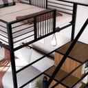 Ver imagem 3 de Beliche Suspenso com Escada em Ferro Morgan Preto/Epóxi