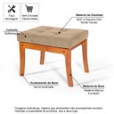 Ver imagem 3 de Puff de Madeira com Estofado Retangular Vezena Bege – Straub Web