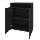 Ver mais imagens de Conjunto 2 Peças com Mesa Redonda para Home Office ou Reuniões e Balcão Multiuso com Nicho Preto Artany