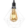 Pendente Aramado Diamante Teto Luminária Retrô Balcão Agp Branco + Lâmpada Led ST64 Vintage Agp Ilum - 3