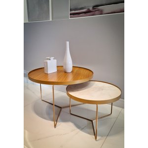 Conjunto Mesas de Centro Douradas - Montadas