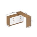 Ver imagem 3 de Mesa Manicure em L 138CMX138CMX43,5cm com 6 Gavetas Leonie Yescasa