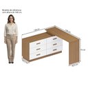 Ver imagem 4 de Mesa Manicure em L 138CMX138CMX43,5cm com 6 Gavetas Leonie Yescasa