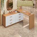 Ver imagem 7 de Mesa Manicure em L 138CMX138CMX43,5cm com 6 Gavetas Leonie Yescasa