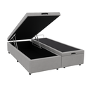 Ver imagem 1 de Cama Box Baú Casal Bipartida com Pistão a Gás - Suede Cinza 138x188cm