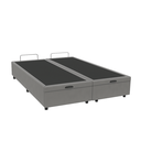 Ver imagem 2 de Cama Box Baú Casal Bipartida com Pistão a Gás - Suede Cinza 138x188cm