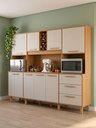 Ver imagem 1 de Cozinha Compacta 8 Portas 3 Gavetas com Nichos para Eletrodomésticos e Pés Reguláveis 242x200,3cm