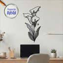 Ver imagem 1 de Adesivo Floral Boho Cinza Estilo Nórdico 30x60 Minimalista Mod.04