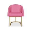 Ver imagem 2 de Banqueta Poltrona Lua Penteadeira e Salão com Base Metálica:rosa