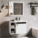 Ver imagem 1 de Conjunto Gabinete com Espelheira e Cuba para Banheiro Éden Branco com Preto