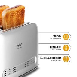 Torradeira Philco 7 Níveis de Tostagem Ptr03a 3 Funções 110v - 4