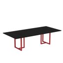 Ver imagem 1 de Mesa de Reunião Retangular 200x90cm MR2000P25TUB Preto/Vermelho