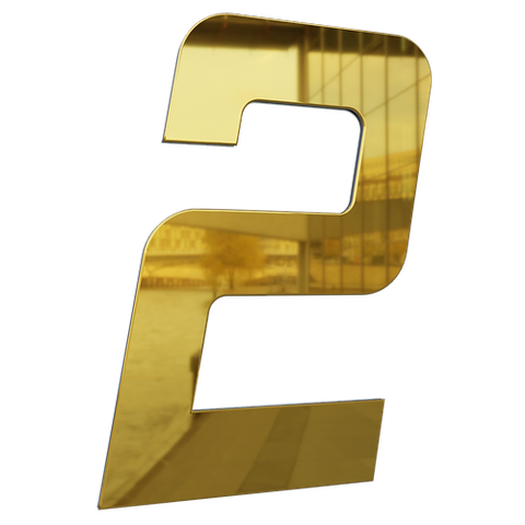 Número 130mm Garbo Font - Ouro Espelhado - Metalmidia 2