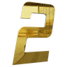 Número 130mm Garbo Font - Ouro Espelhado - Metalmidia 2 - 1