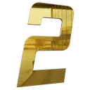 Ver imagem 1 de Número 130mm Garbo Font - Ouro Espelhado - Metalmidia 2