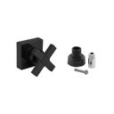 Ver imagem 1 de Acabamento para Registro Abs Preto Quadrado Cruzeta Chuveiro Banheiro Padrão Docol