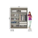 Ver imagem 2 de Guarda Roupa Casal 2 Portas de Correr (1 C/ Espelho) e 2 Gavetas Briz B74 Nature/off White - Henn