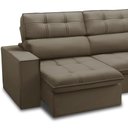 Ver imagem 5 de Sofá 4 Lugares Retrátil Reclinável Chaise Direito 288cm Solin F04 Veludo Marrom Claro - Lyam